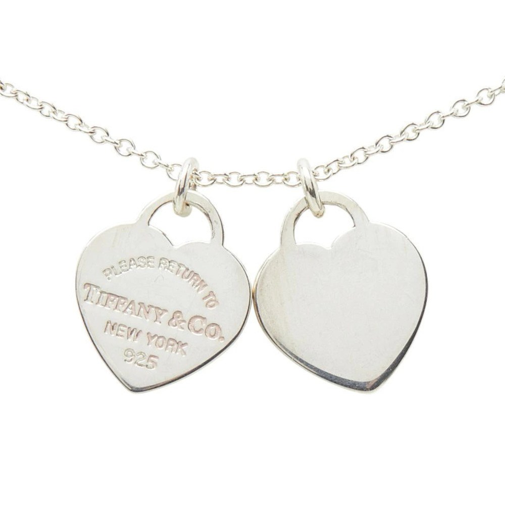 Tiffany Co to Double Heart Necklace Silver TIFFANYCo Silver
